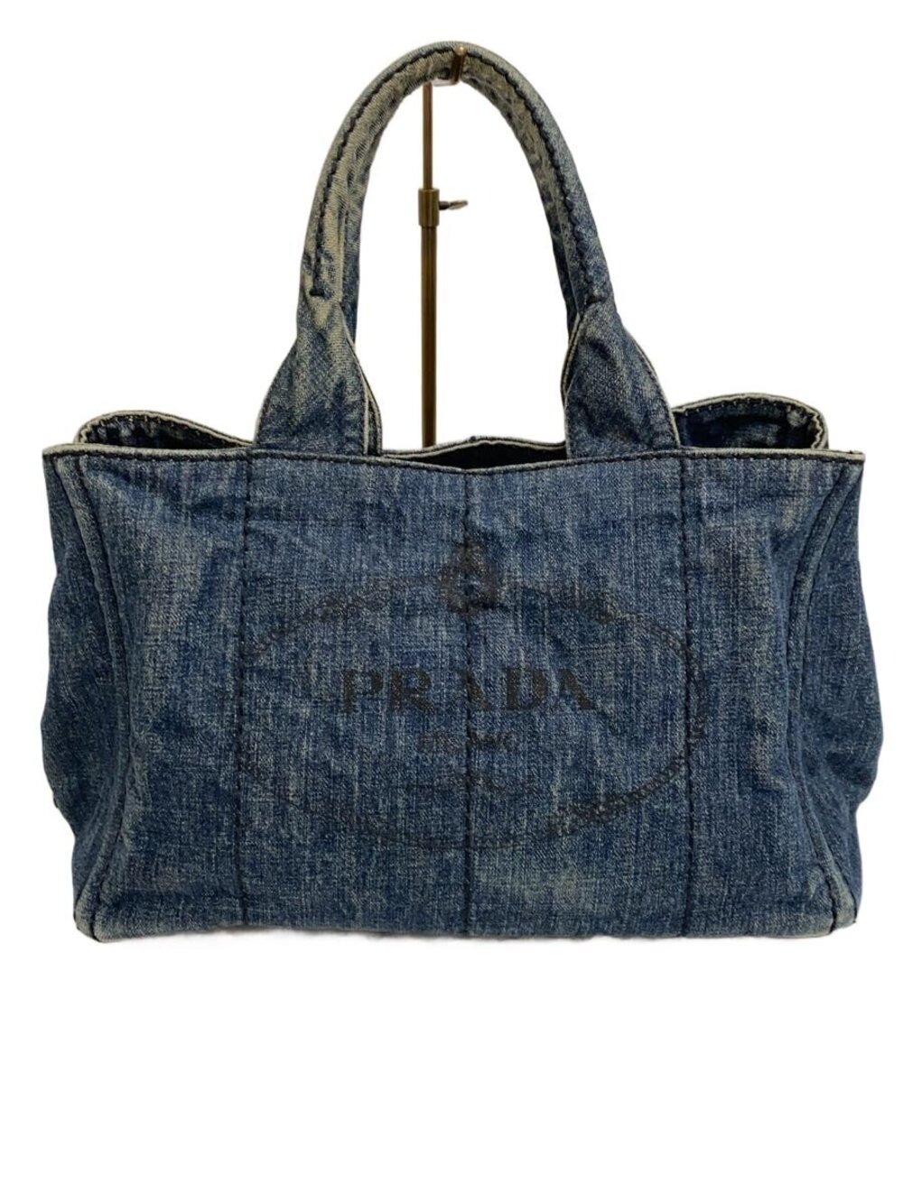 Prada denim Canapa tote bag Milano logo Blue